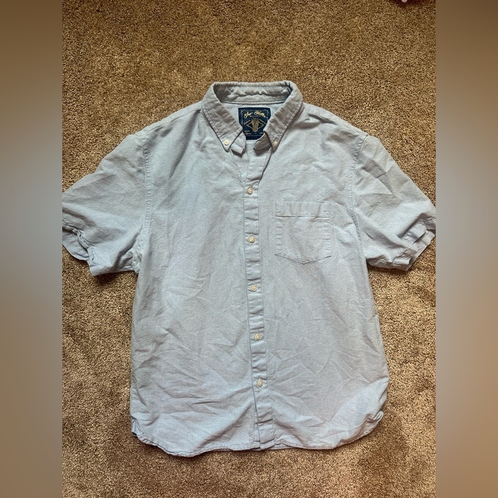 Chubbies The Nutter Button Down Shirt M Blue Cotton Short Sleeve Preppy
